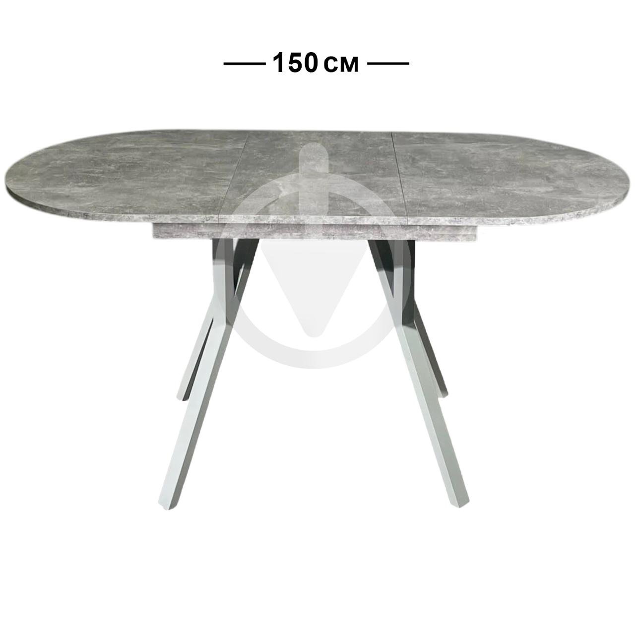 Стіл кухонний розкладний MebliRoMax Elips Slide 110х75/150х75 см Loft Індастріал/Білий - фото 2 Стіл кухонний розкладний MebliRoMax Elips Slide 110х75/150х75 см Loft Індастріал/Білий - фото 2