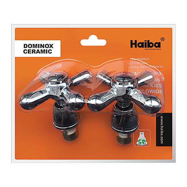 Ручки с кран-буксами Haiba DOMINOX керамика пара (HB0576)