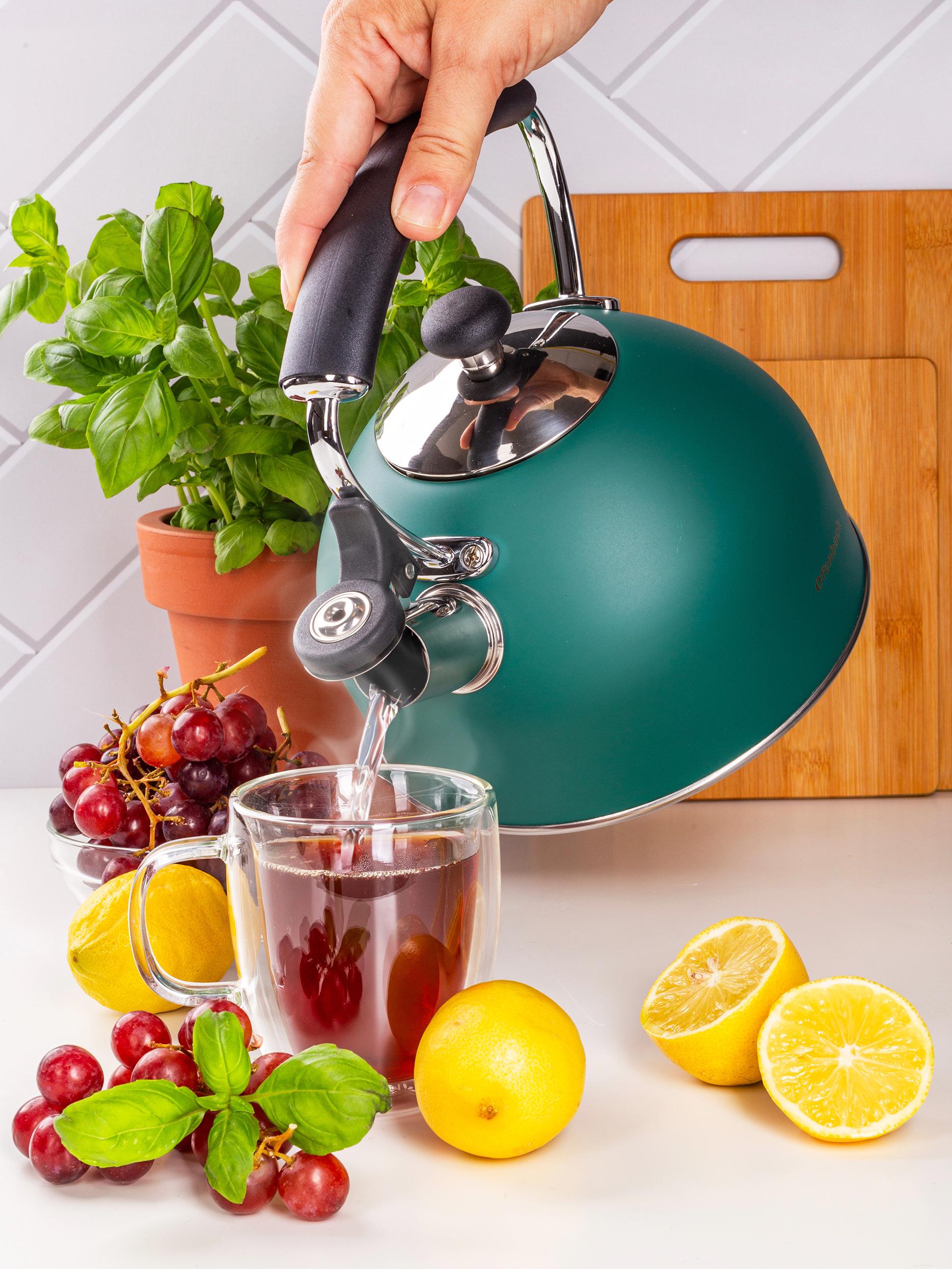Чайник зі свистком та нейлоновою ручкою Ofenbach KM-100326 з нержавіючої сталі 2,2 л Зелений (150-84-100326) - фото 7 Чайник зі свистком та нейлоновою ручкою Ofenbach KM-100326 з нержавіючої сталі 2,2 л Зелений (150-84-100326) - фото 7