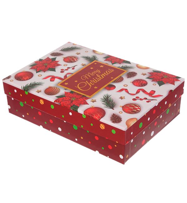 Коробка подарочная новогодняя Christmas 275x195x75 см Красно-белый (1356294)