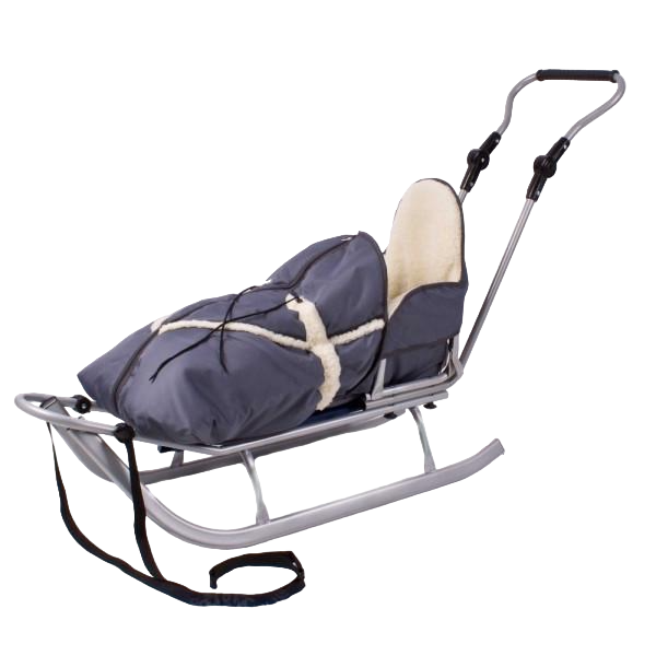 Санки с ручкой и конвертом Piccolino Adbor Серый