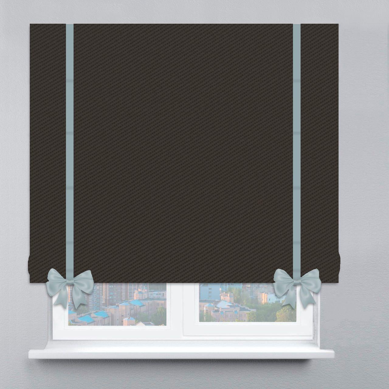 Римская штора с цепочным карнизом блэкаут с лентой и бантом 300х170 см Шоколадный