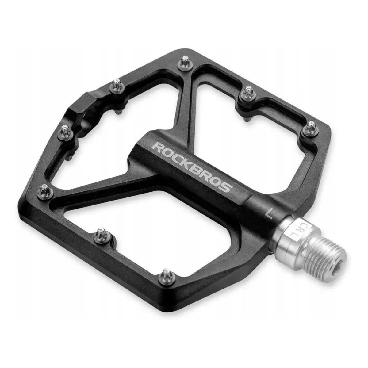 Педалі велосипедні ROCKBROS K203 на промислових підшипниках з шипами алюмінієві Black (001132)