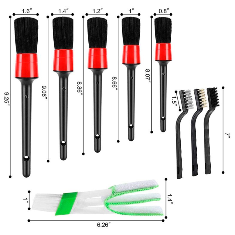 Набір щіток для чищення салону автомобіля 10 шт. (62989) - фото 2