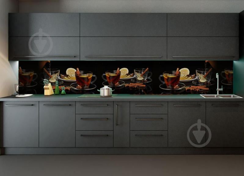 Наклейки кухонный фартук Zatarga " Чай специи " 650х2500мм Черный (Z180259/1)