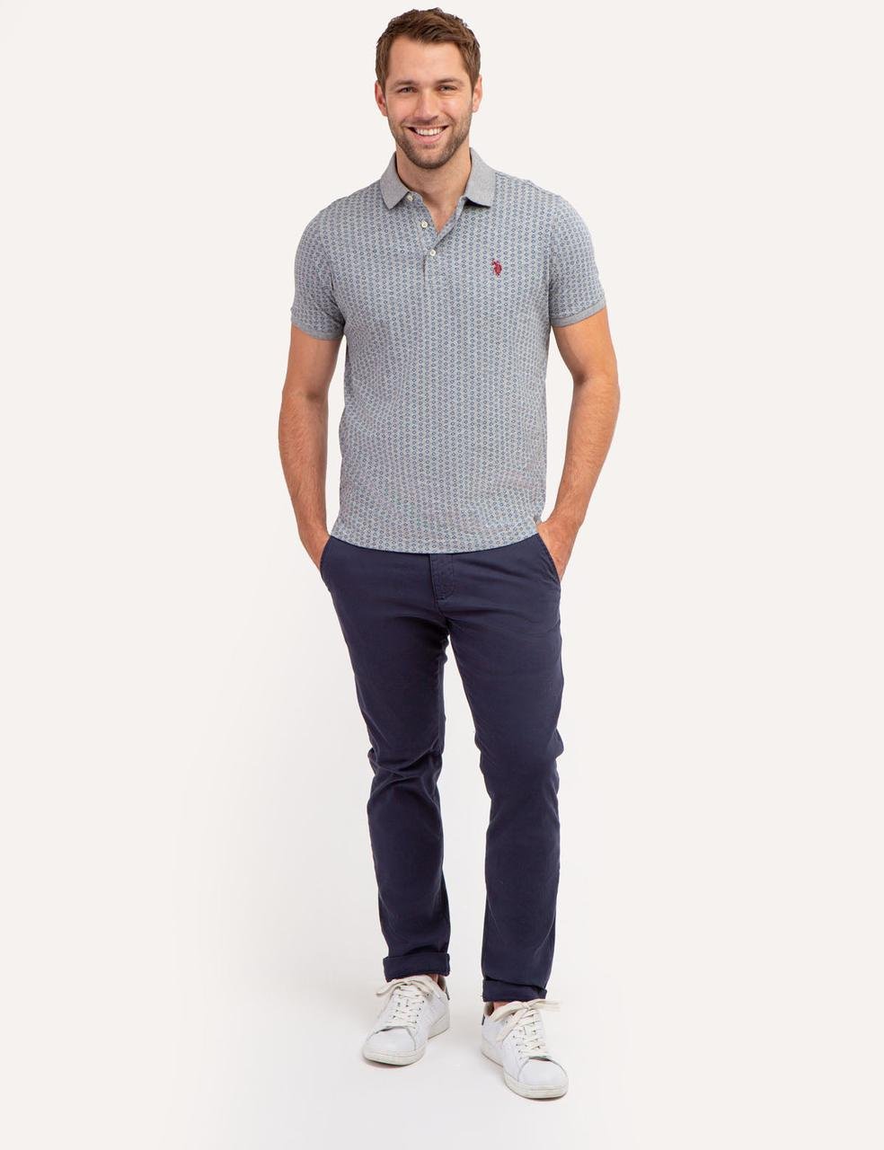 Футболка-поло мужская U.S. Polo ASSN HEATHER GRAY S Серый (2222469185) - фото 2