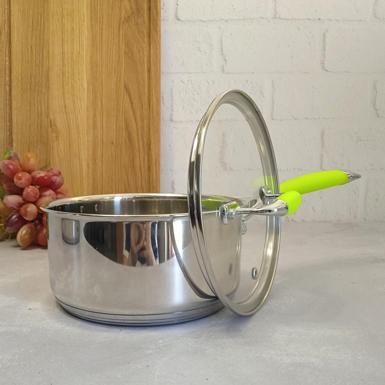 Набір каструль і ковша з кришками та просиліконовими ручками 6 шт. (1150-CB) - фото 4 Набір каструль і ковша з кришками та просиліконовими ручками 6 шт. (1150-CB) - фото 4