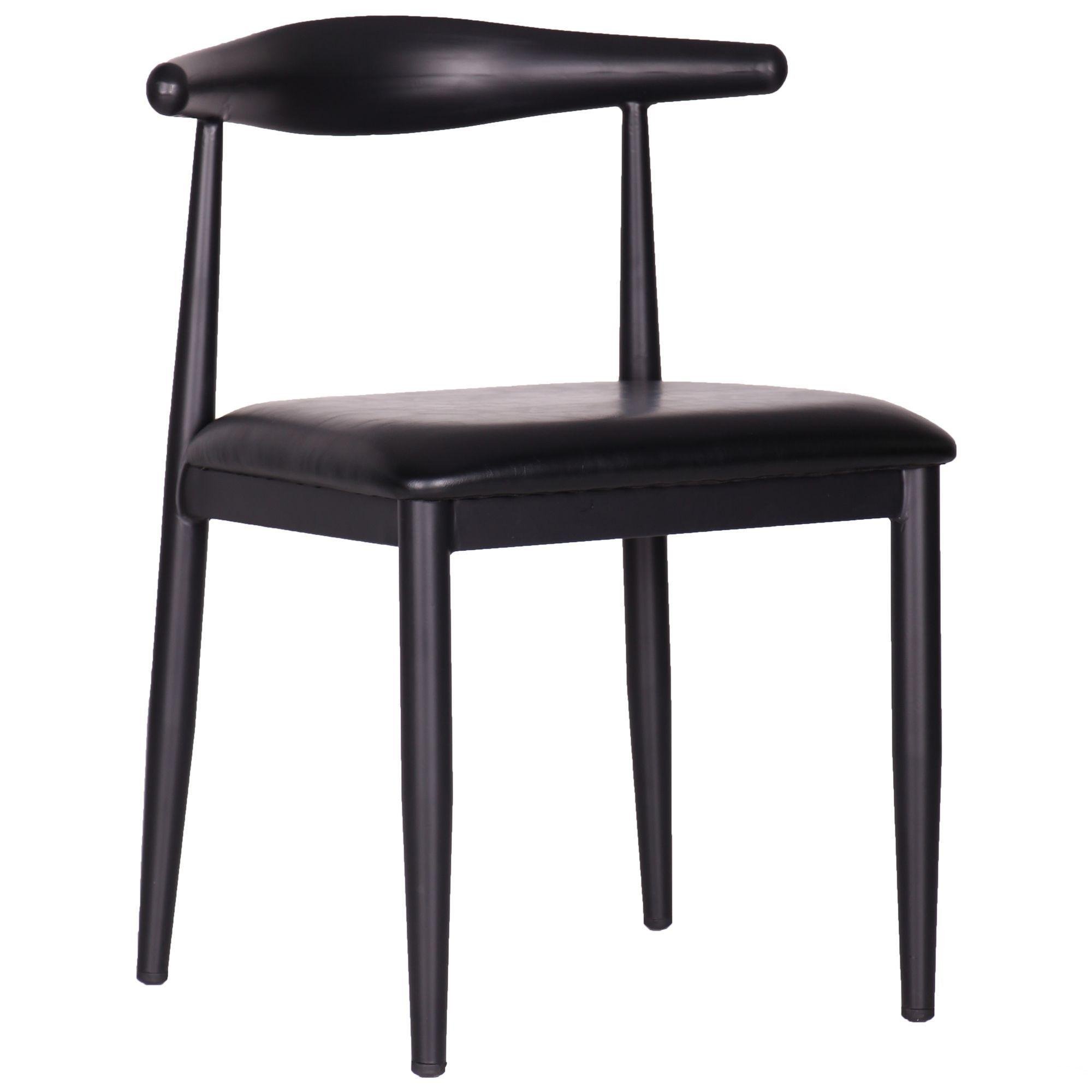 Стул кухонный AMF Horn brown 760х570х520 мм из стали и кожзаменителя PU Черный