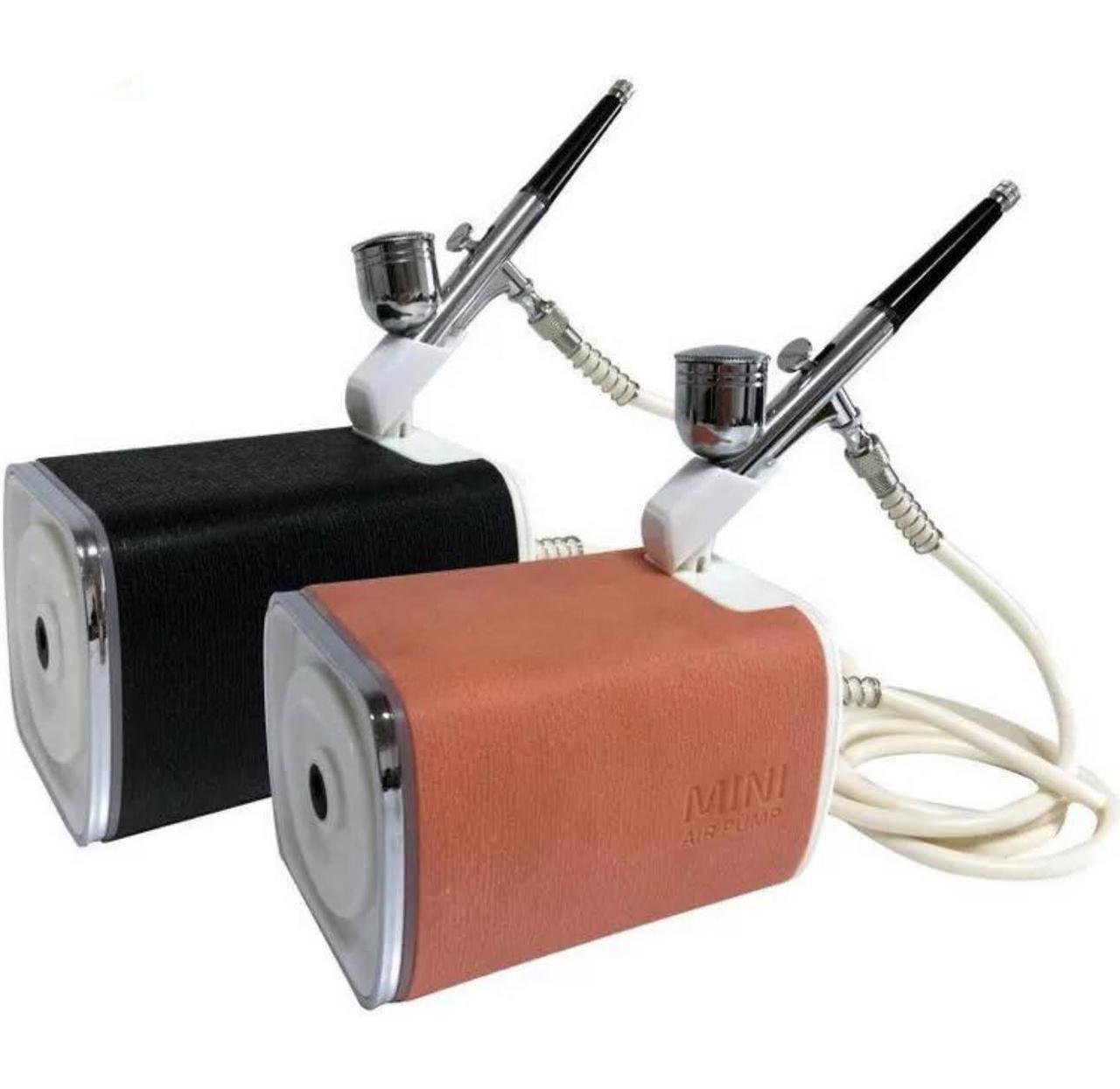 Аерограф бездротовий HS-M100DK з компресором 1000 mAh для розпису Чорний