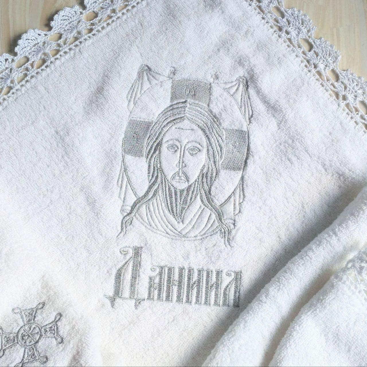 Крыжма крестильная Христос с кружевом (2181680199) - фото 3 Крыжма крестильная Христос с кружевом (2181680199) - фото 3