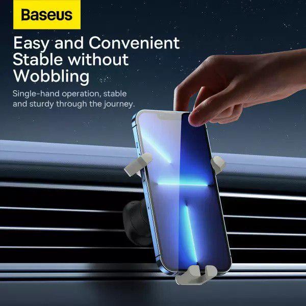 Автомобильный держатель для телефона BASEUS Stable Gravitational Car Mount Air Outlet White (SUWX000001) - фото 10