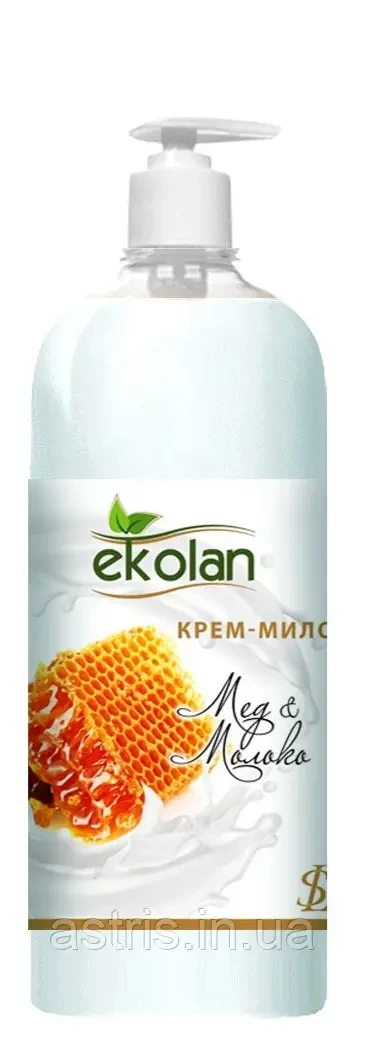 Крем-мыло Ekolan Молоко-мед с дозатором 1000 мл