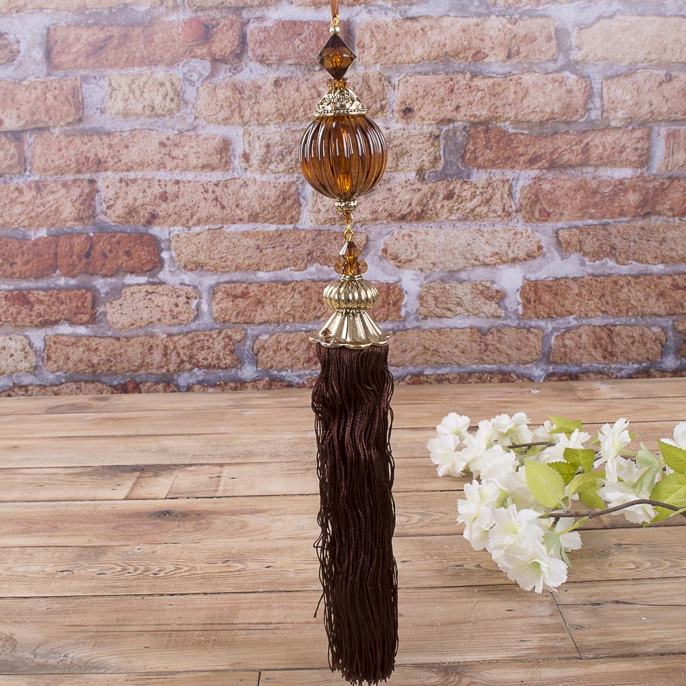 Подвеска с помпоном и шаром Коричневый (4065-2)