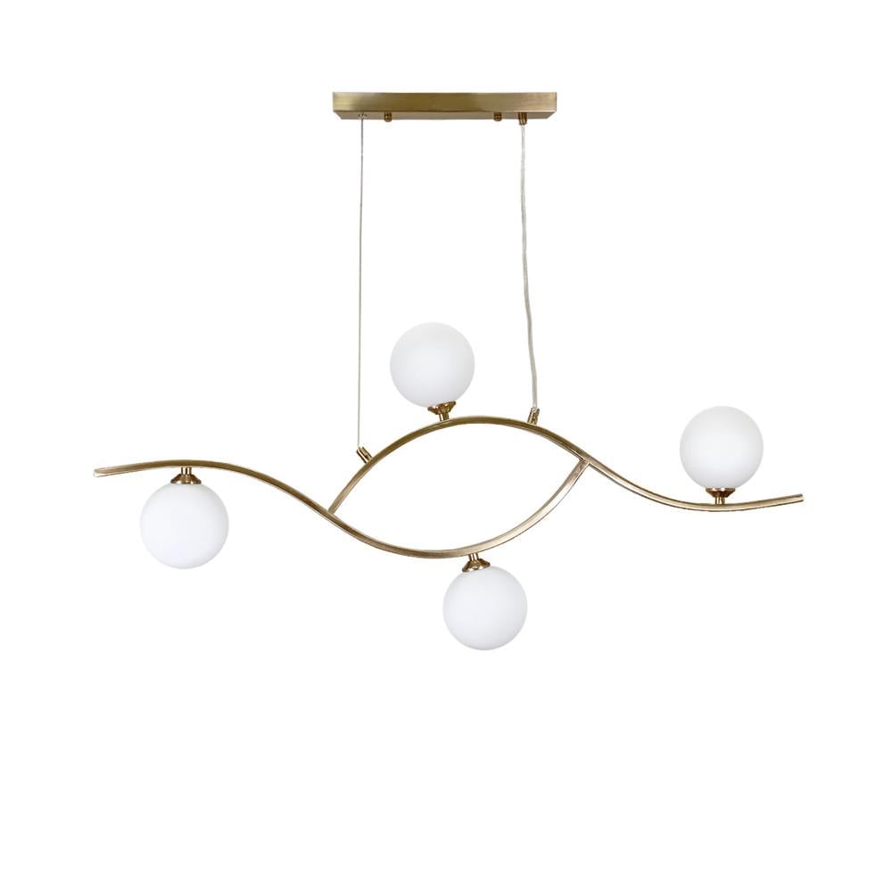 Люстра Levistella 909-8078-4 BRZ+WH в виде волны на 4 лампы 980х450 мм Бронзовый с белым (14-16-LVS3802)