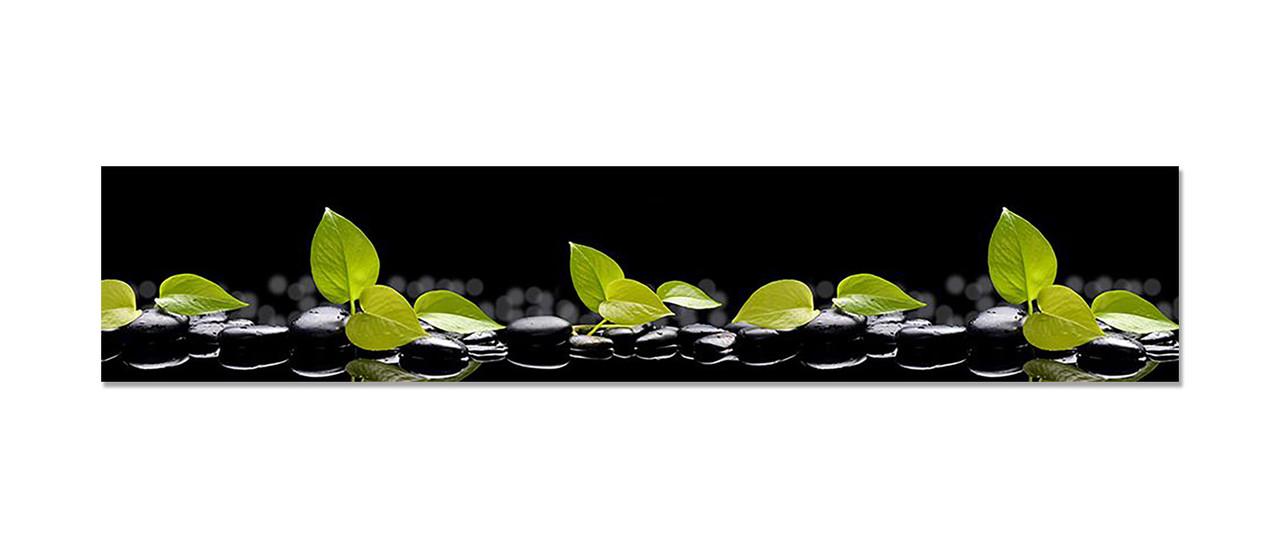 Наліпка вінілова 3D Zatarga Зелене листя на каменях 600х3000 мм (1274514303) Наліпка вінілова 3D Zatarga Зелене листя на каменях 600х3000 мм (1274514303)