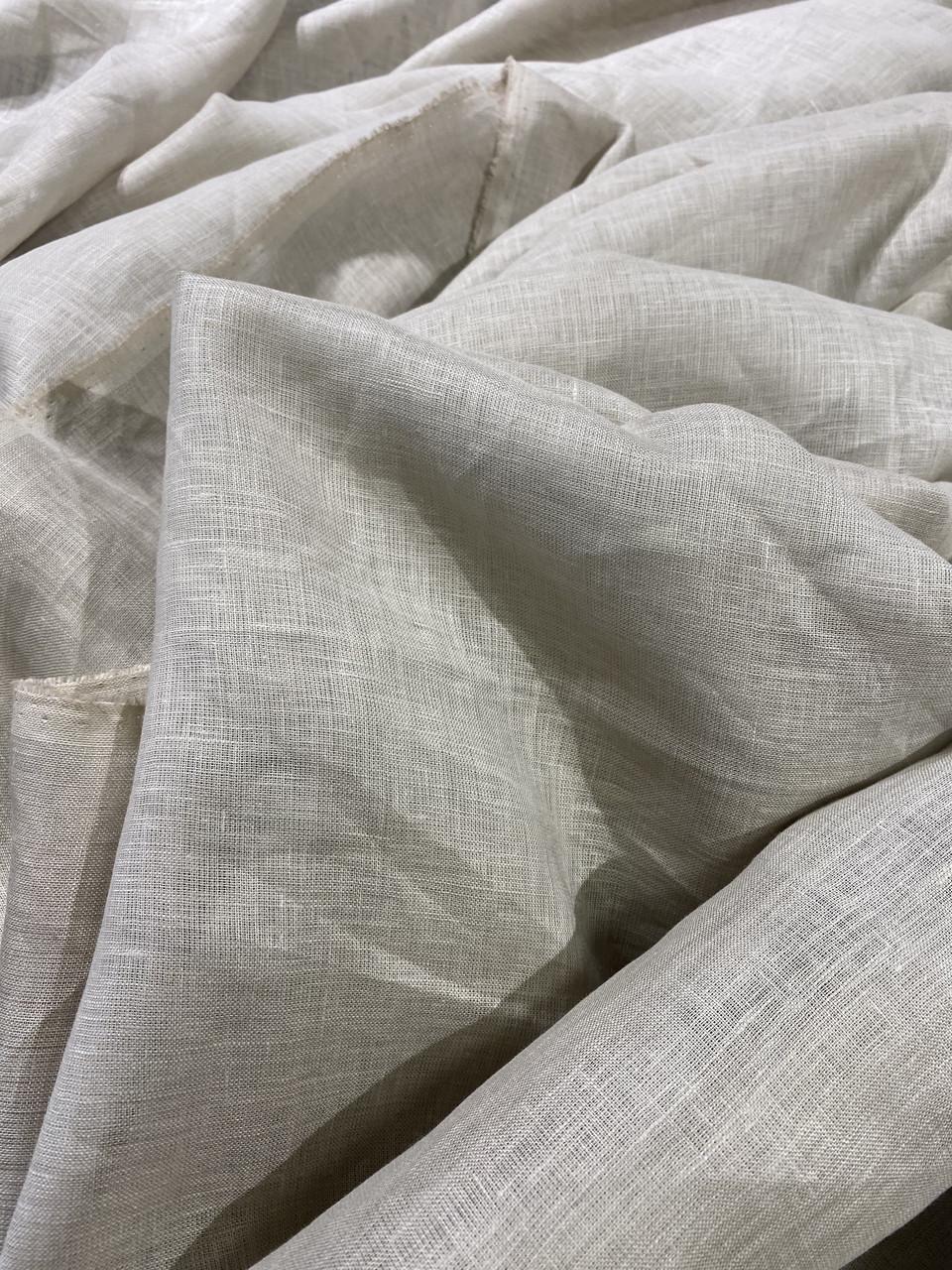 Ткань для гардин и штор LINEN PLUS льняная натуральная 150 см 330 Серо-бежевый - фото 6