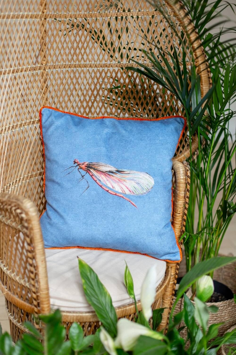 Подушка декоративная Maestro 45x45 см Голубой/Оранжевый (000084744)