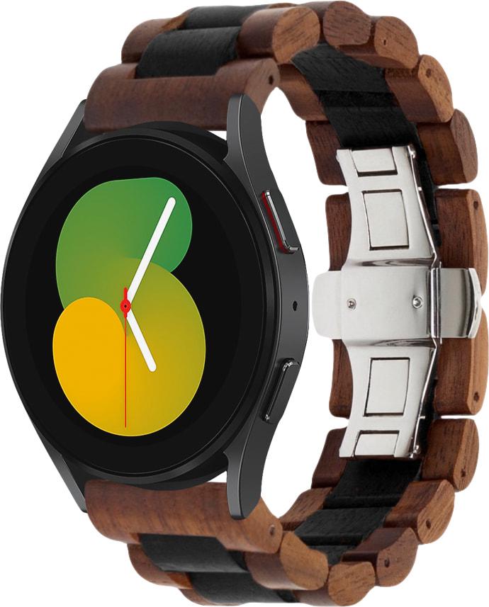Ремешок деревянный WoodLock для Galaxy Watch 5 40 мм Black/Brown (29192-26)