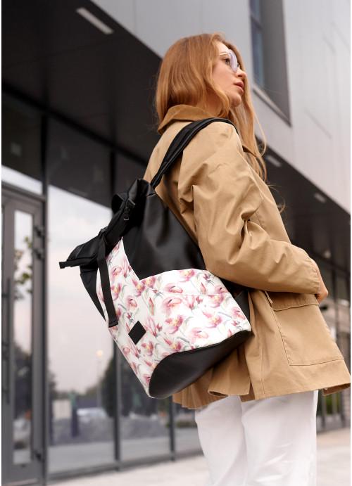 Городской рюкзак женский роллтоп Sambag Flowers с двумя отделениями и карманом под ноутбук (5590271841) Городской рюкзак женский роллтоп Sambag Flowers с двумя отделениями и карманом под ноутбук (5590271841)
