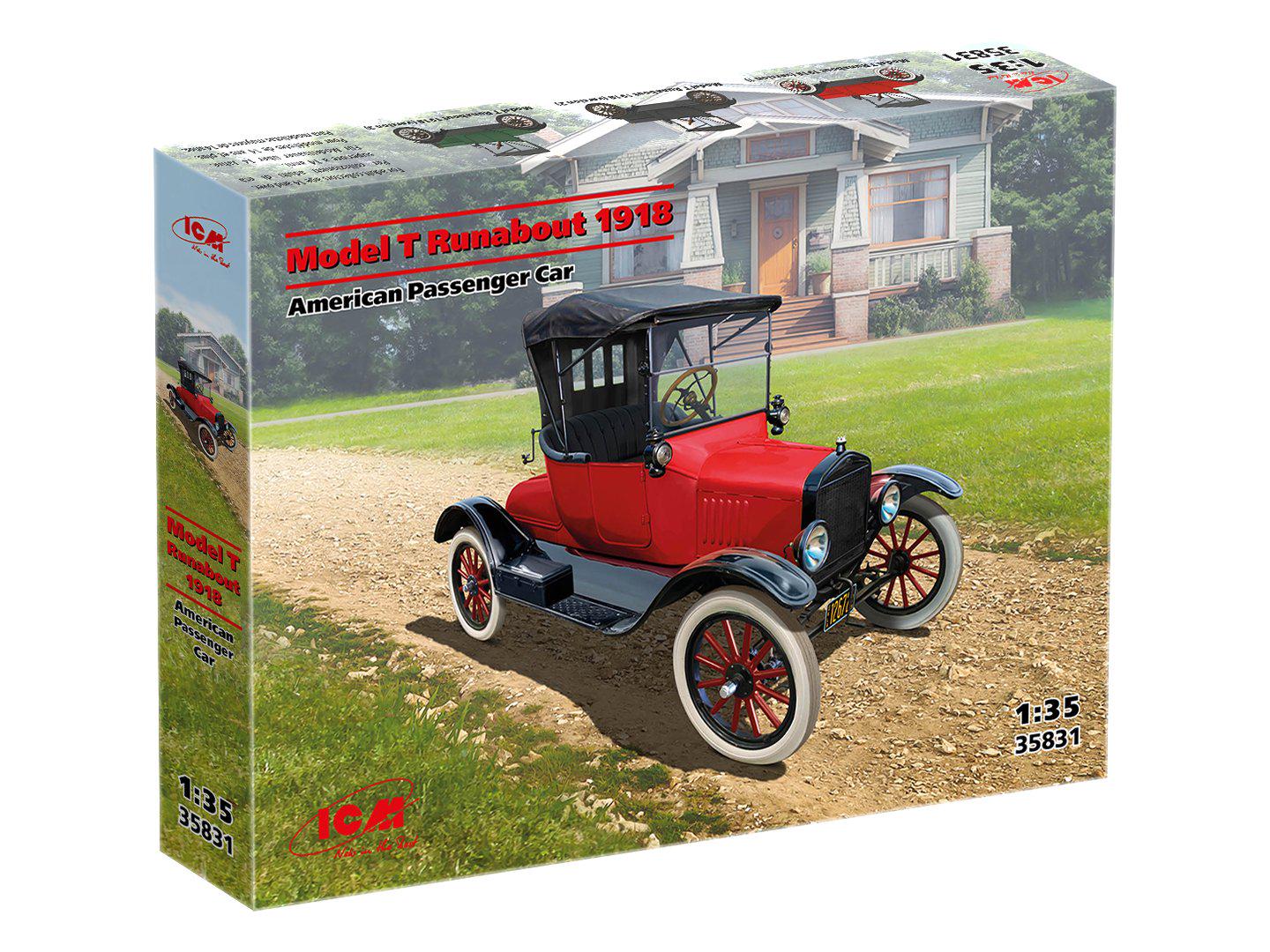 Сборная модель ICM автомобиля Model T Runabout 1918 г масштаб 1:35 (35831)