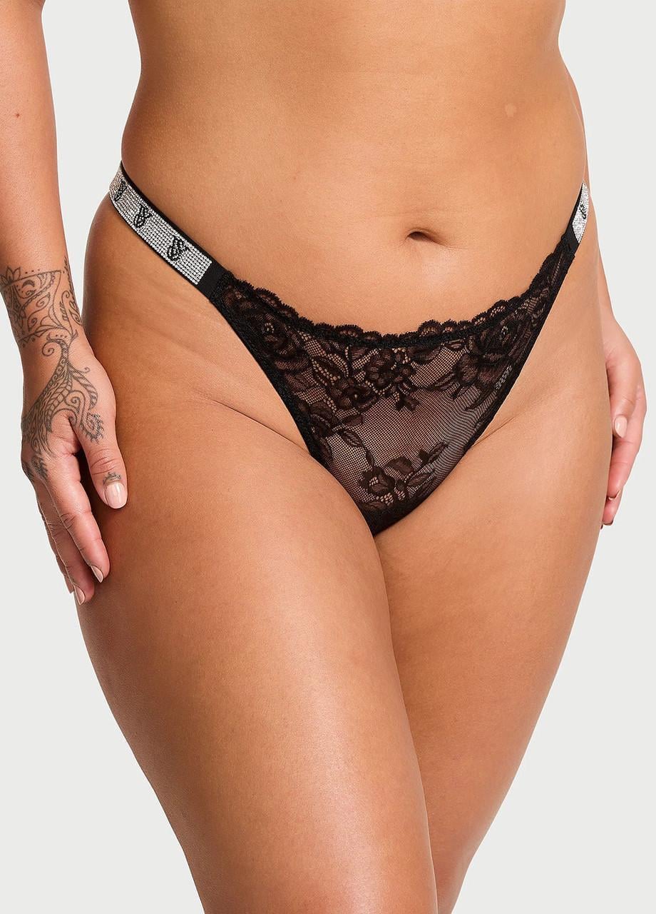Трусики женские Victoria's Secret Bery Sexy Shine Strap XL Черный (42112955167022)