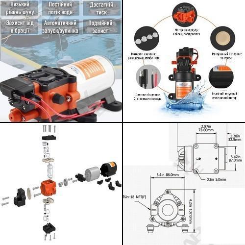 Помпа поверхнева SEAFLO 36 7 л/хв 12V (SFDP1-018-120-36) - фото 5