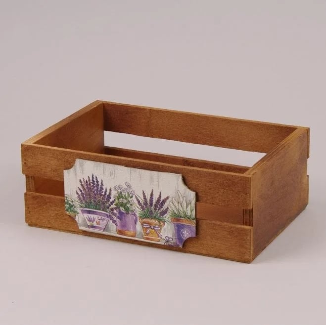 Ящик декоративный Flora с декупажем Лаванда (29572)