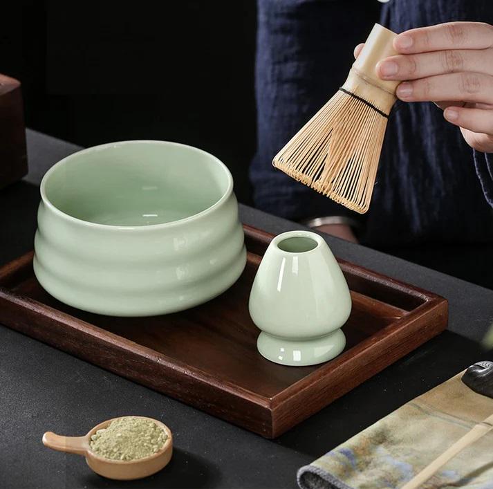 Комплект чаша Чаван/Тяван керамічна для чаю матча з підставкою Кусенаоші віночка часен в подарунковій коробці М'ятний (KC151M) - фото 4 Комплект чаша Чаван/Тяван керамічна для чаю матча з підставкою Кусенаоші віночка часен в подарунковій коробці М'ятний (KC151M) - фото 4