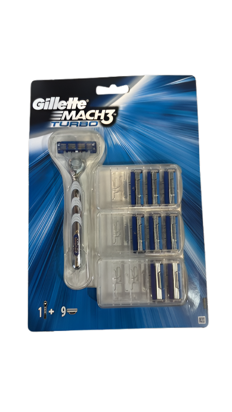 Станок для бритья GILLETTE Mach 3 Turbo/9 картриджей (5734532)