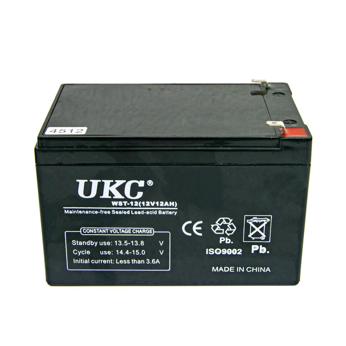 Свинцовый аккумулятор AGM Battary UKC WST-12 12 V 3,6 A 12 Ah Черный (1009035-Black) - фото 1