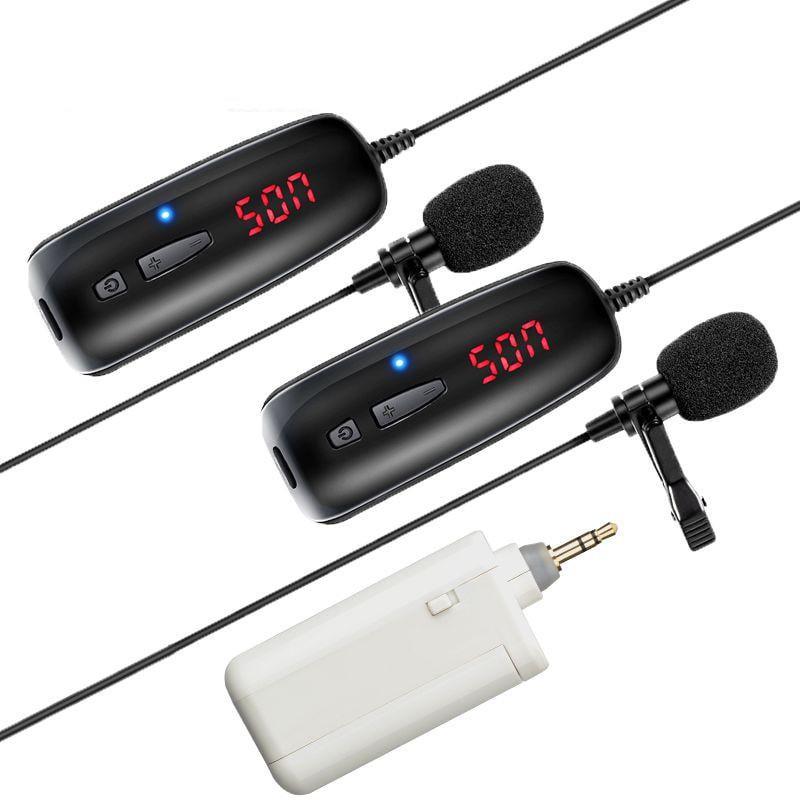 Микрофон для смартфона беспроводной Savetek P8-UHF с 2-мя микрофонами до 50 м (100727)