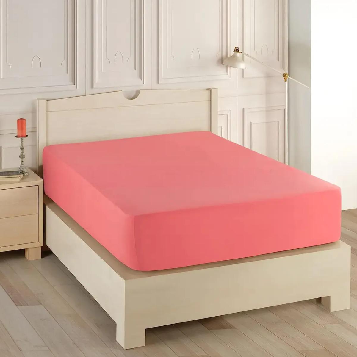 Простирадло на резинці Koloco 160x200/25 см Рожевий/Ліловий (00000038665)
