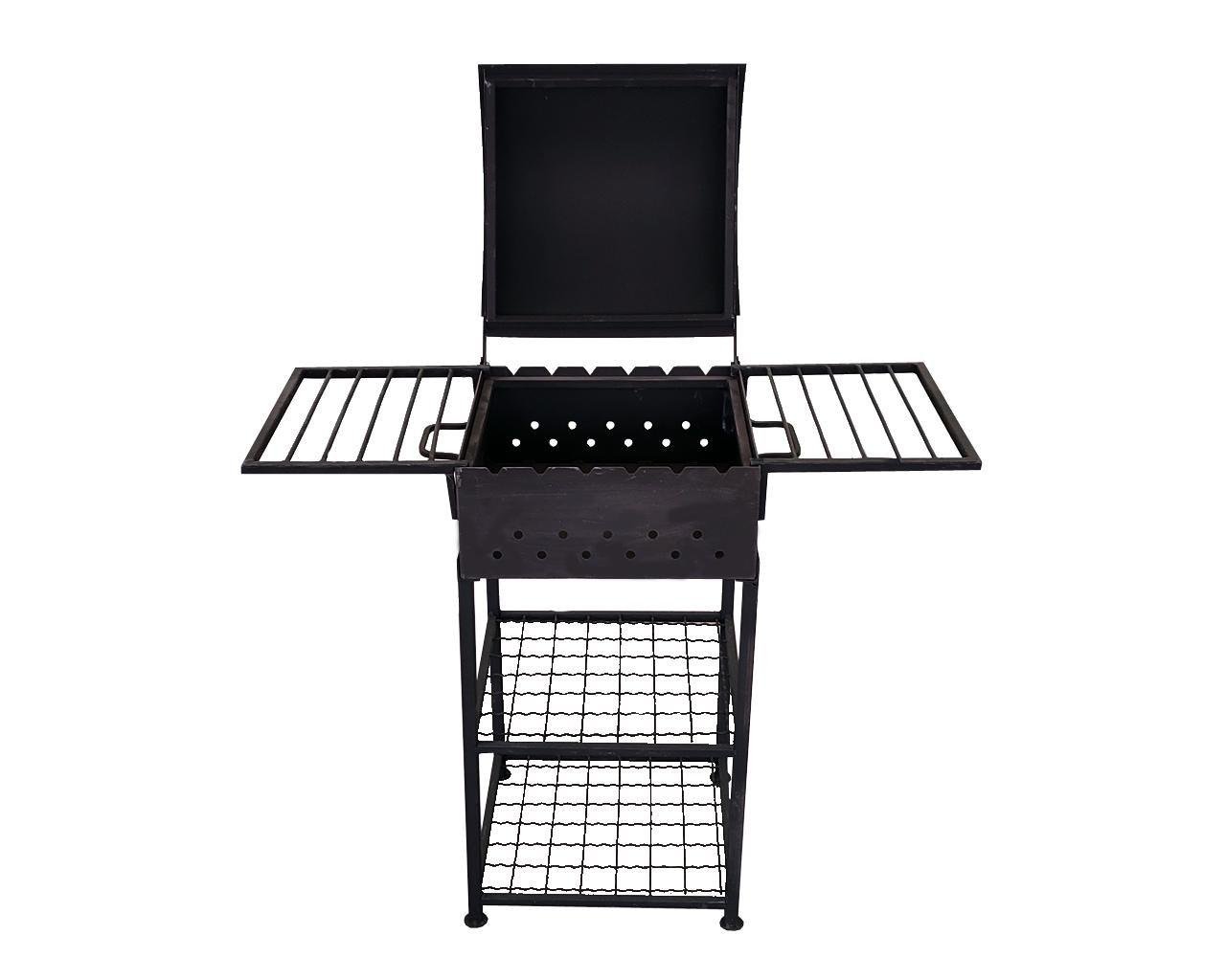 Мангал Kram-kovka Мінік з кришкою підставкою-дрівницею та боковушками 3 мм