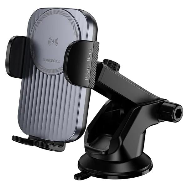 Держатель для телефона в авто Borofone BH222 с беспроводной зарядкой 15W присоска 162x95x106 мм Black (6941991119019) Держатель для телефона в авто Borofone BH222 с беспроводной зарядкой 15W присоска 162x95x106 мм Black (6941991119019)