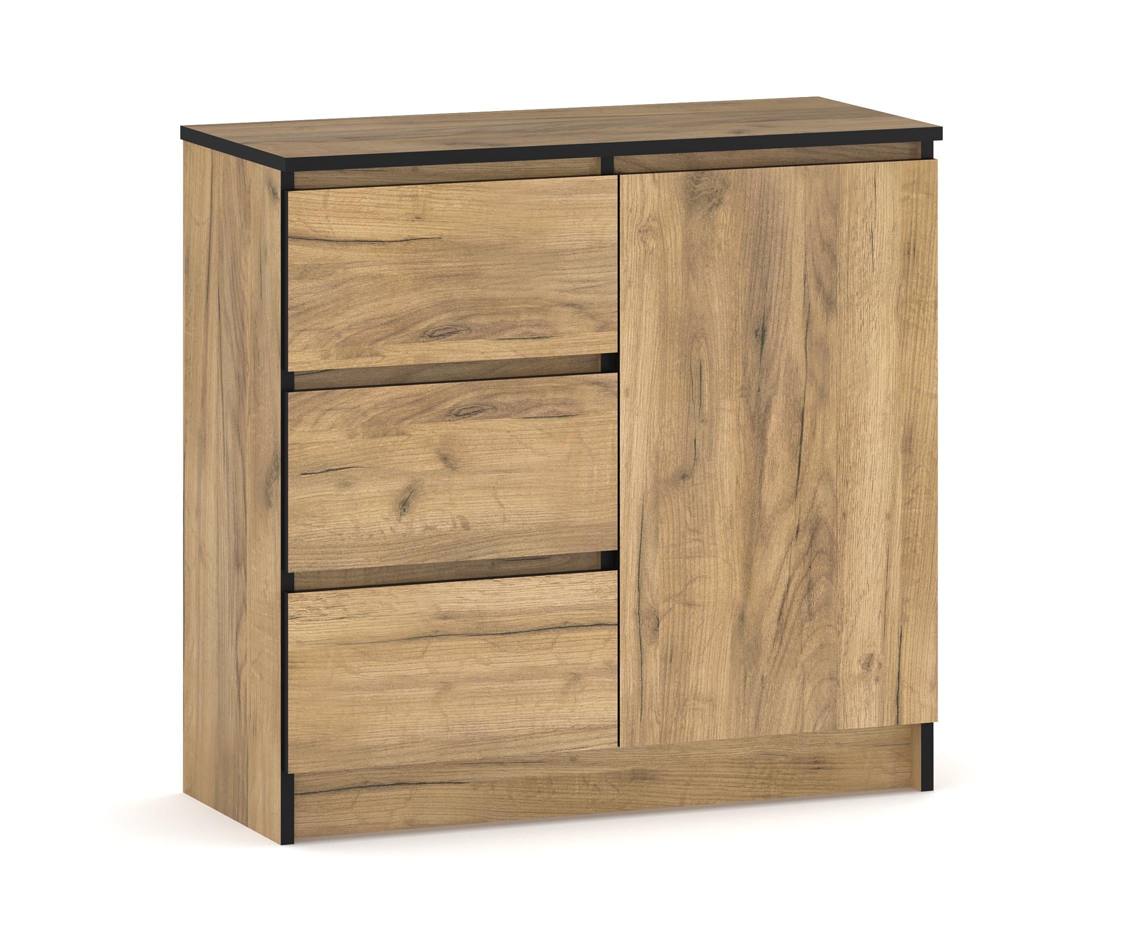 Комод Меблі Сервіс Бруклін 1Д3Ш 80,4х76,6х35 см Дуб крафт золотий (01384-006)