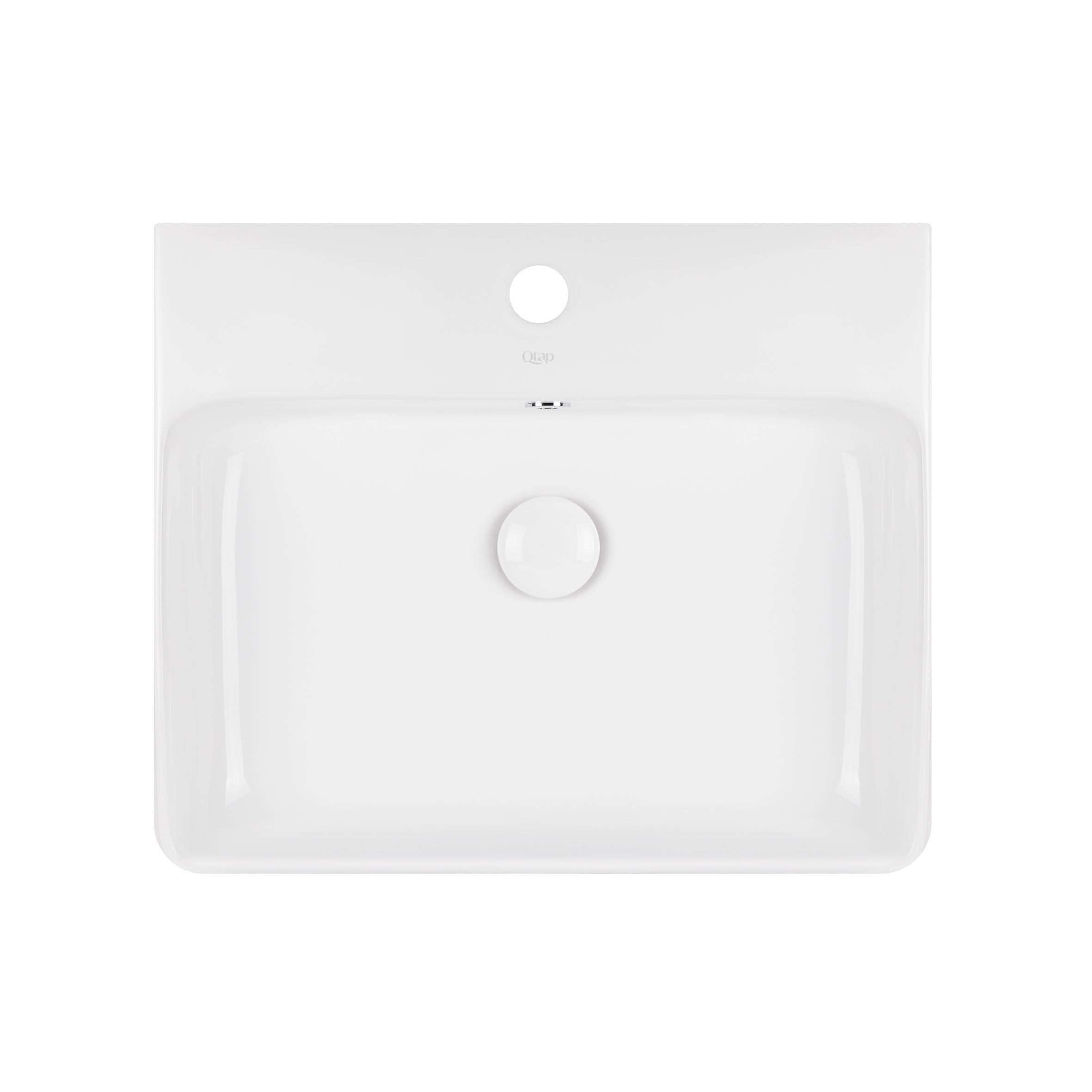 Раковина Qtap Nando QT1211K404AW с донным клапаном 500х420х130 мм White (SD00037250)