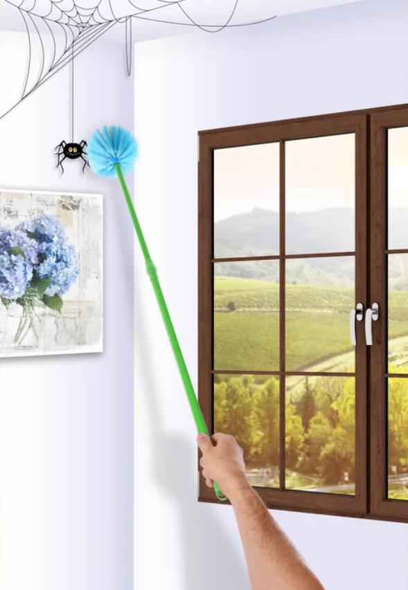 Метла для снятия паутины и пыли 90-195 см Салатовый (7-3-30) - фото 4