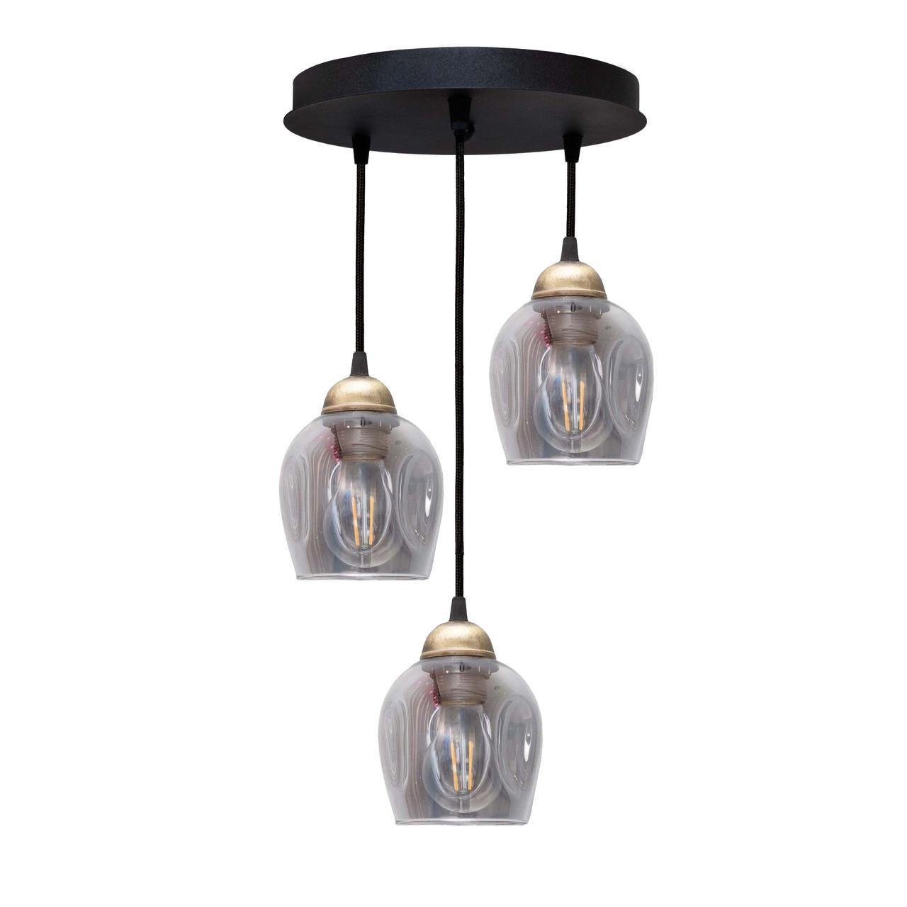 Підвісний світильник MSK ELECTRIC Enigma на круглій основі під три лампи Е27 Чорний (PL 2024-3R BK) - фото 3 Підвісний світильник MSK ELECTRIC Enigma на круглій основі під три лампи Е27 Чорний (PL 2024-3R BK) - фото 3