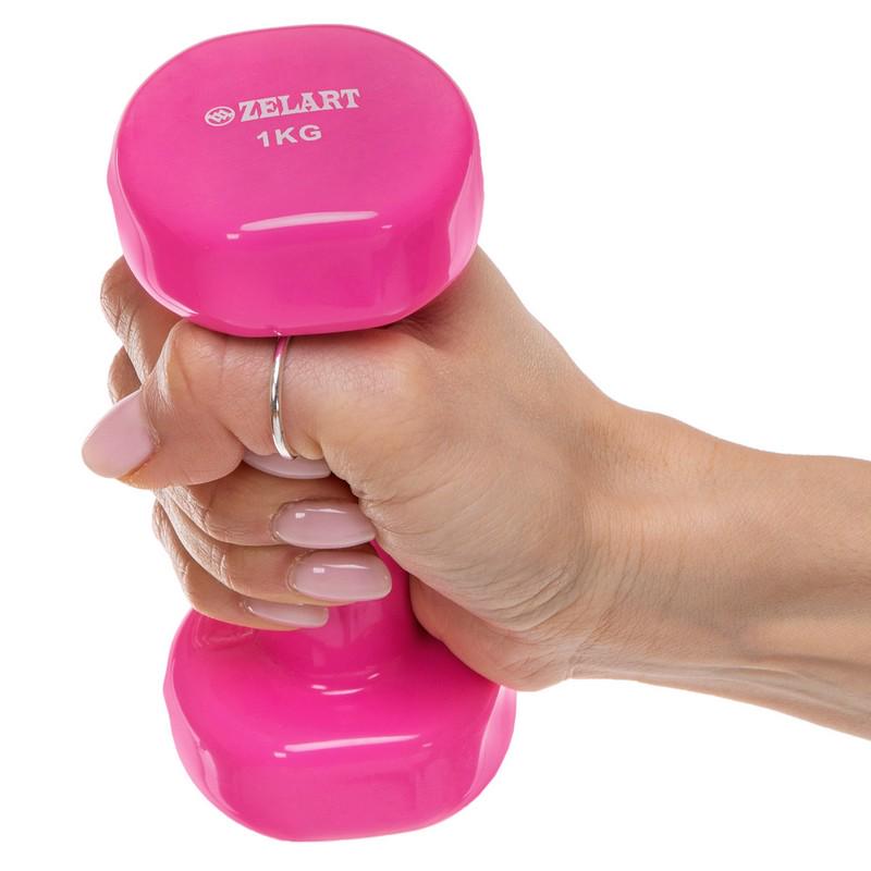 Гантели для фитнеса с виниловым покрытием Zelart Beauty TA-5225-1 2 шт. 1 кг Розовый (DR004972) - фото 5 Гантели для фитнеса с виниловым покрытием Zelart Beauty TA-5225-1 2 шт. 1 кг Розовый (DR004972) - фото 5