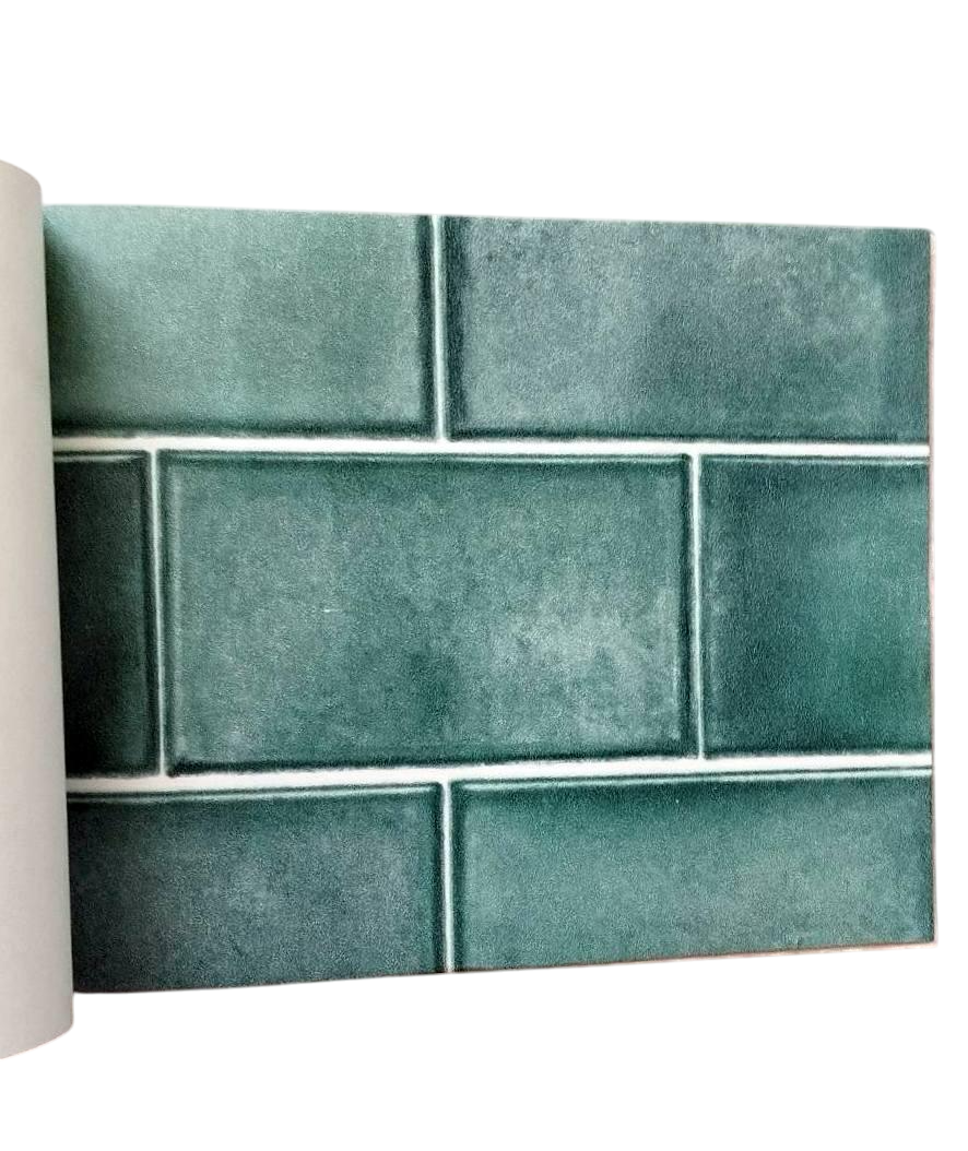 Обои виниловые Deco DISCOUNT 10,05х0,53 м Зеленый кирпич (L65804)