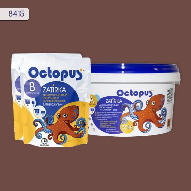 Затирка для плитки Octopus Zatirka 8415 эпоксидная 2,5 кг Затирка для плитки Octopus Zatirka 8415 эпоксидная 2,5 кг