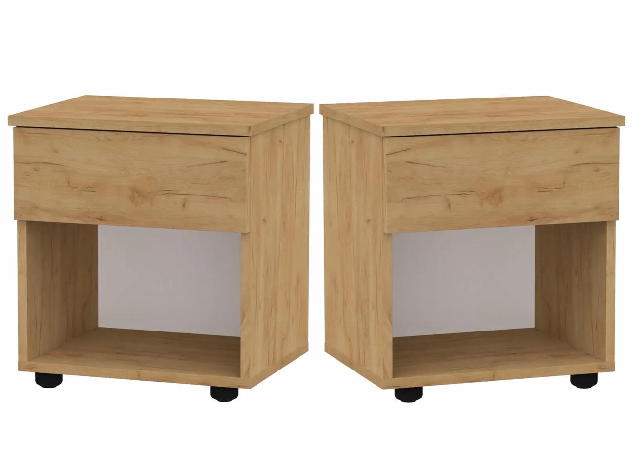 Тумба приліжкова комплект 2 шт. Компаніт ПКТ-8 Дуб крафт золотий (26655993)