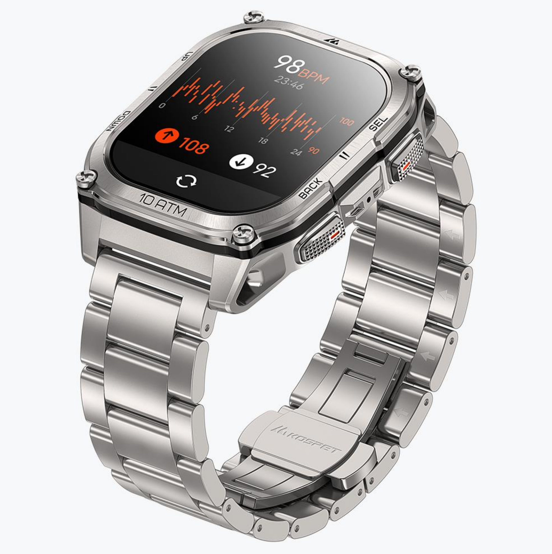 Смарт-годинник тактичний Kospet Tank M4 Special Edition Silver — фото 4
