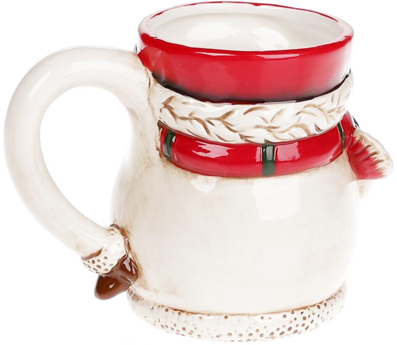 Кружка керамічна фігурна сніговики 450 мл Білий - фото 2