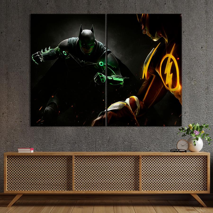Настенний декор Компьютерная игра Injustice 2: Бэтмен и Флэш 165x122 см (A157-2)