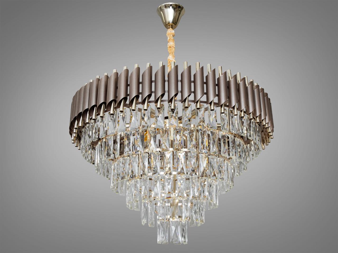 Люстра хрустальная для зала 9001-750CF+SGD-LS Коричневый/Золотой (2040794032) Люстра хрустальная для зала 9001-750CF+SGD-LS Коричневый/Золотой (2040794032)