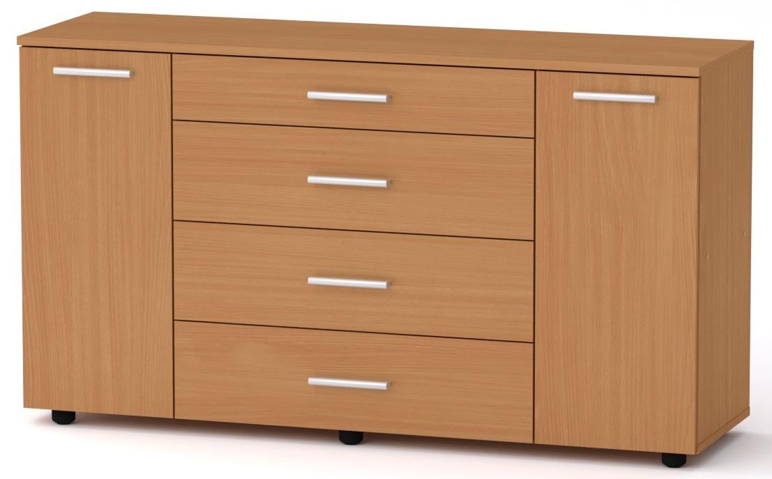 Комод Компанит 1-3-2 130х38х73 см Бук