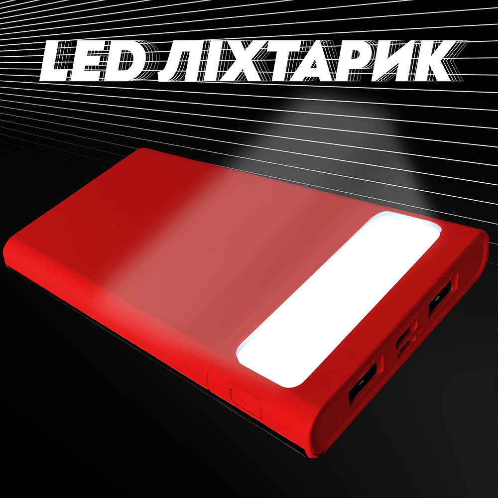 Повербанк Andowl Q-CD555 перехідник для роутера 15000 mAh Чорно-червоний (721d4d59) - фото 4