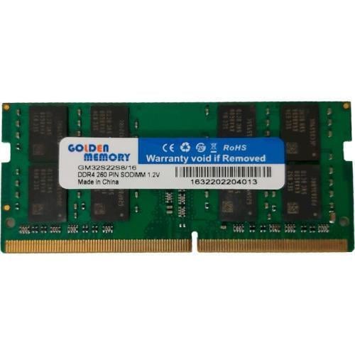 Оперативна пам'ять SO-DIMM DDR4 16Gb 3200 MHz Золотистий (GM32S22S8/16)