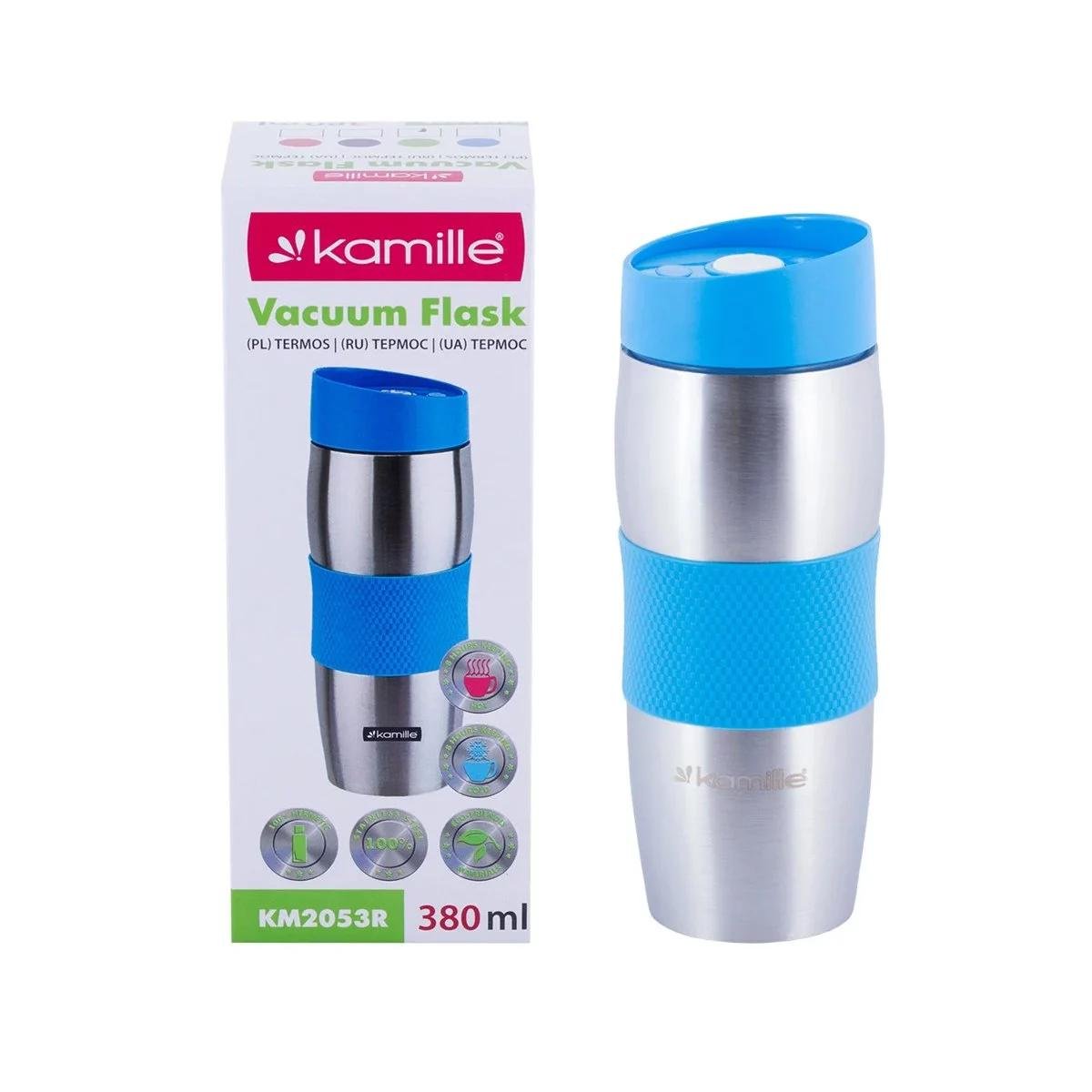 Термокружка Kamille 2053R из нержавеющей стали 380 мл Голубой - фото 5 Термокружка Kamille 2053R из нержавеющей стали 380 мл Голубой - фото 5